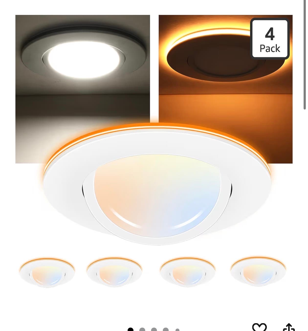 4 Pack LED colored recessed lighting (1 of 4)