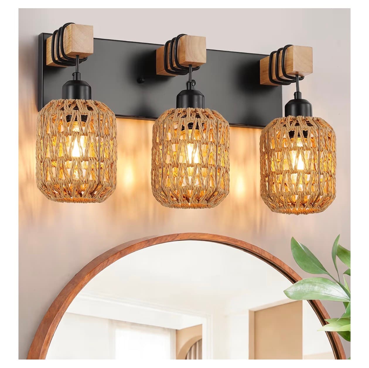Boho Basketweave Vanity Light (1 of 4)