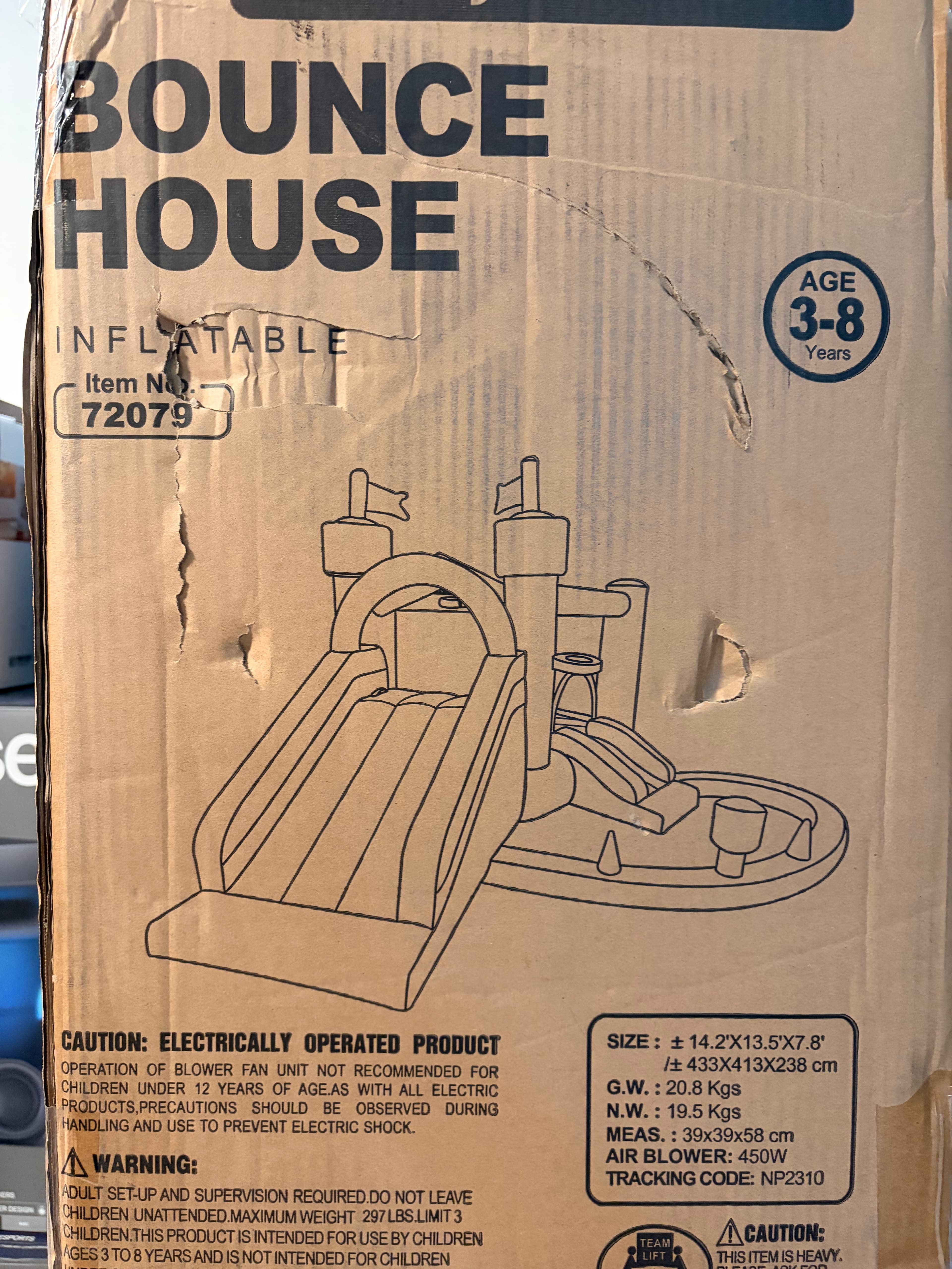 Inflatable Bounce House with Slide Item 72079