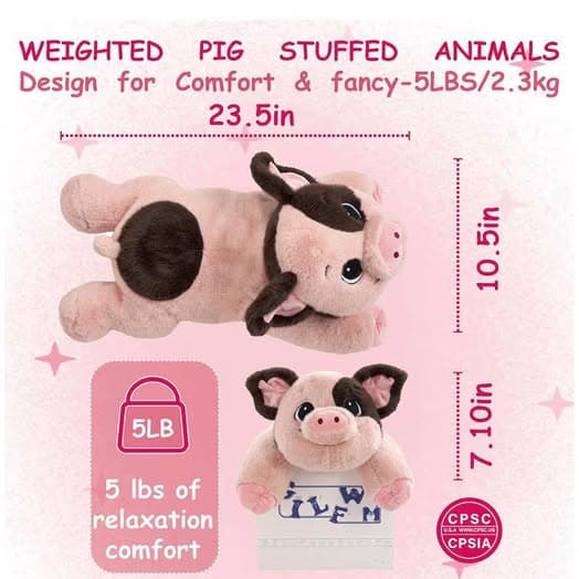 Weighted Stuffed animal pig