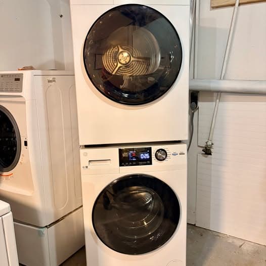 GE Stackable HE Front Load Washer & Dryer