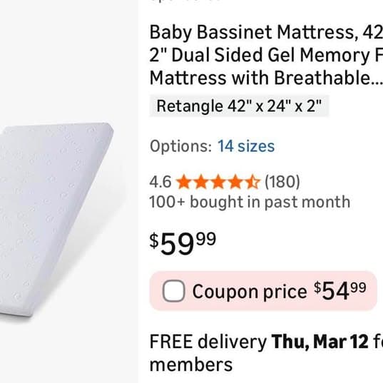 Baby bassinet mattress
