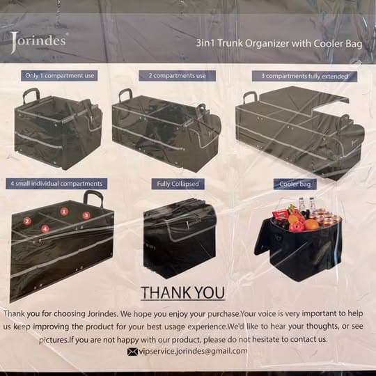3-in-1 trunk organizer + cooler bag