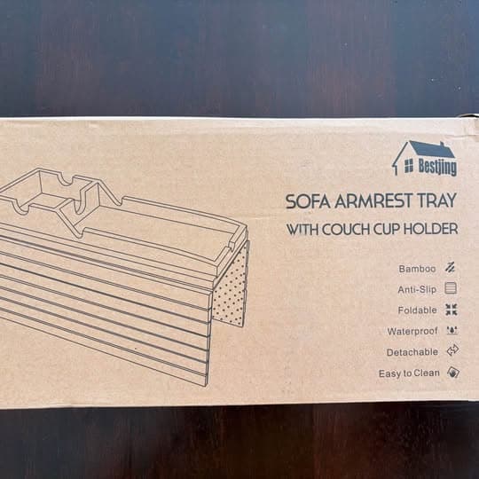 Bamboo sofa arm rest with cup holder