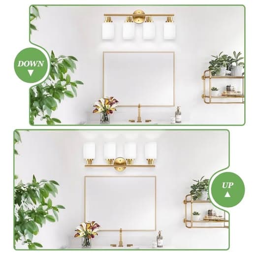 Beautiful 4 light vanity set in brushed gold