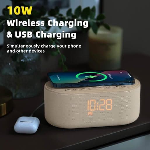 Wireless charging Alarm Clock & Sound Machine