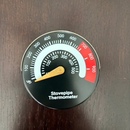 Stovepipe thermometer for wood stove