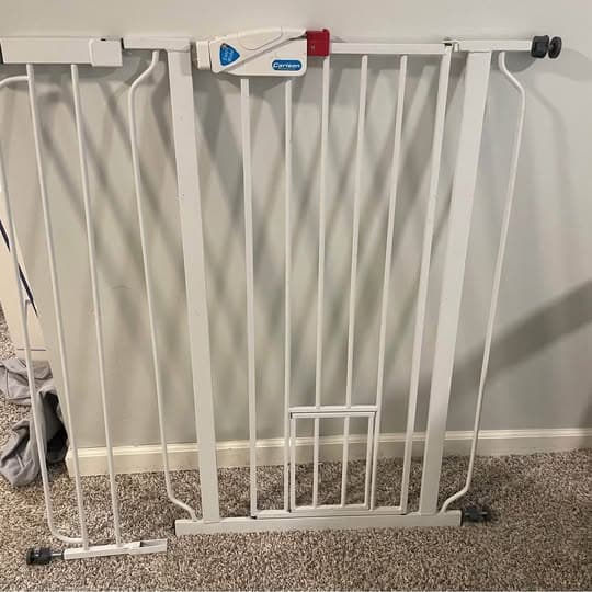 Extra tall baby gate with pet door