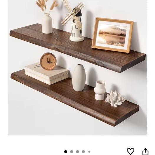 36" Live Edge Floating Shelves (Set of 2)