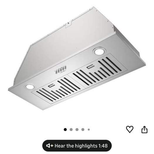 30 inch Built-in/Insert Range Hood