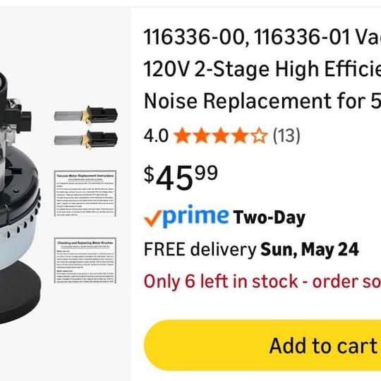 Vacuum cleaner Motor Replacement