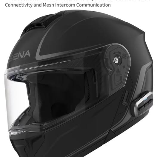 Large Sena OUTRUSH 2 Modular Smart Motorcycle Helmet Matte Black