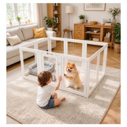 Dog Playpen Clear Acrylic