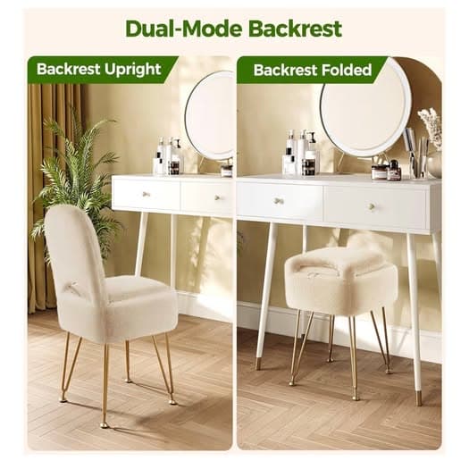 Vanity Stool Chair with Storage