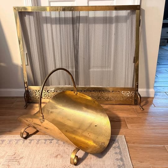Brass Fireplace Set