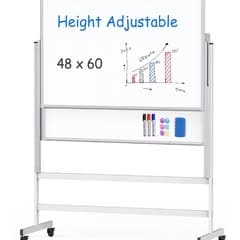 Dry Erase Whiteboard 48x60 Height Adjustable Dry Erase Whiteboard on Wheels 1/1