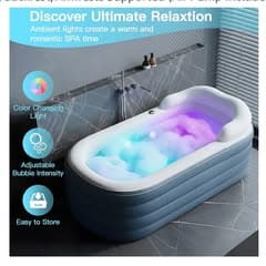 Inflatable Bathtub Portable Spa with Air Bubble Mat