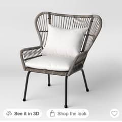 Opalhouse Southport Steel Wicker Chair and a Half with Cushions